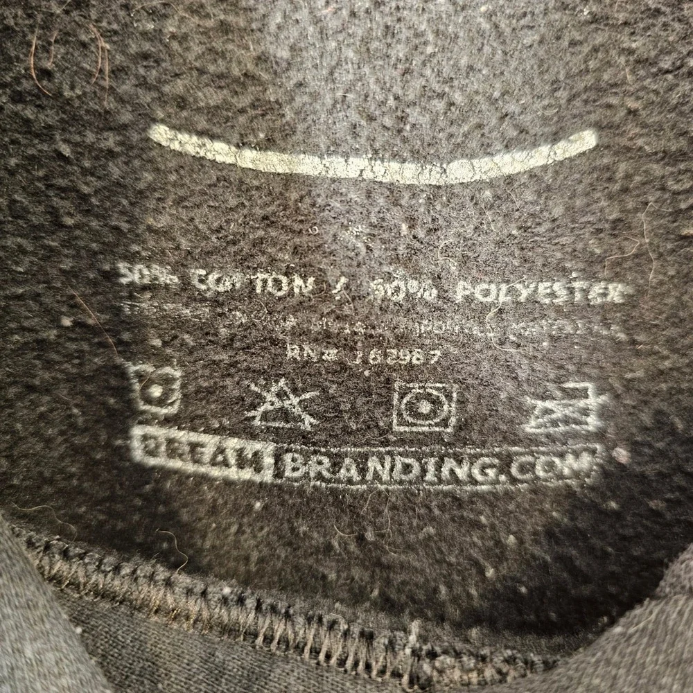 Dream Branding Black Bat Wing Smiley Graphic Hoodie Mens Large Streetwear Fleece